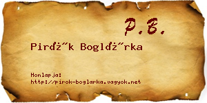 Pirók Boglárka névjegykártya