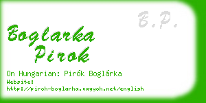 boglarka pirok business card