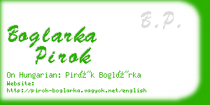 boglarka pirok business card